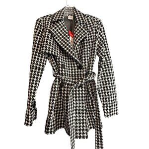 Cabi Womens Houndstooth Trench Coat